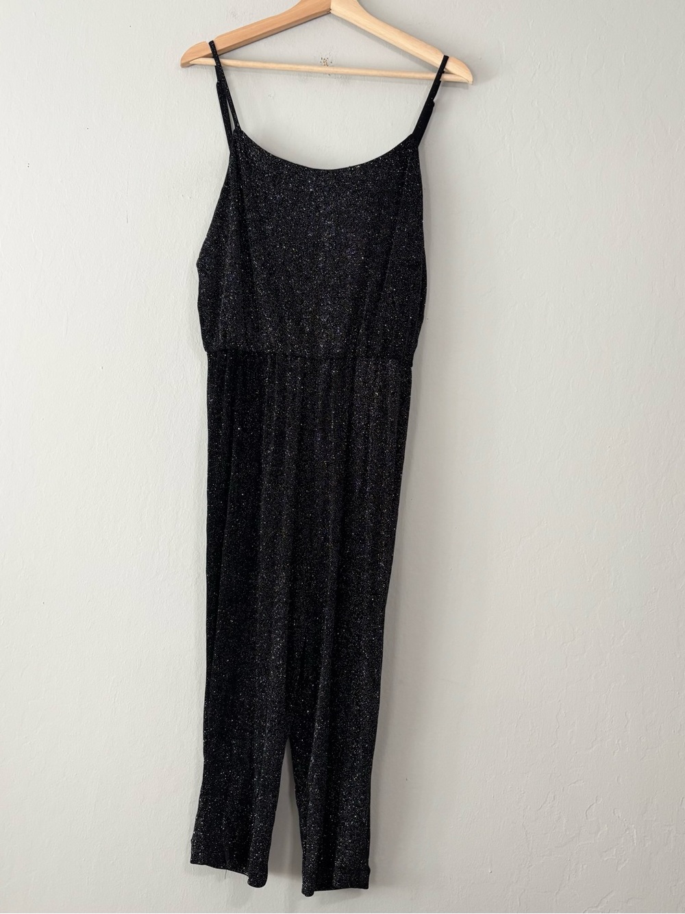 Alice + Olivia Black Glitter Shimmer Jumpsuit One Piece Romper